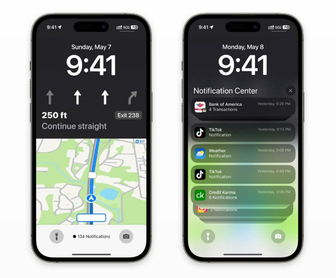 菏泽苹果维修服务分享iOS17锁屏地图导航半屏显示长什么样 